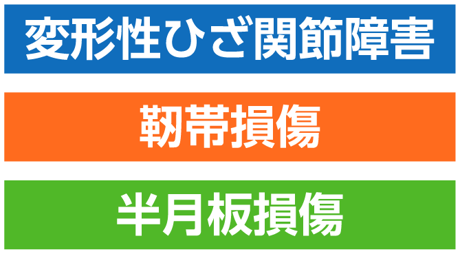 変形性ひざ関節障害など